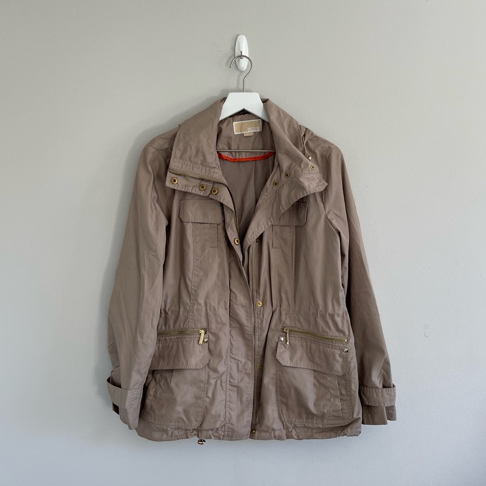 Michael Kors Tan Rain Jacket Size PL